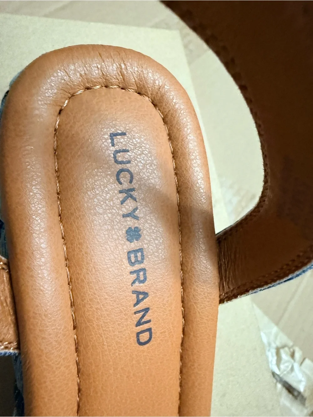 Lucky Brand Denim Blue Braided Wedge Sandal